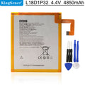 L18D1P32 Tablet Battery Replacement for Lenovo TAB M10, 4850mAh 18.7Wh, Flat battery with orange ribbon and repair kit.