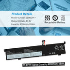 L19M3PF7 Laptop Battery for Lenovo Ideapad, 11.4V 45Wh, showing labels and blue multi-language warning box