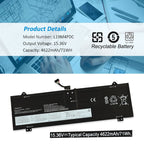 L19L4PDC Laptop Battery for Lenovo Yoga, 15.36V 71Wh, showing black segments and screw hole markings