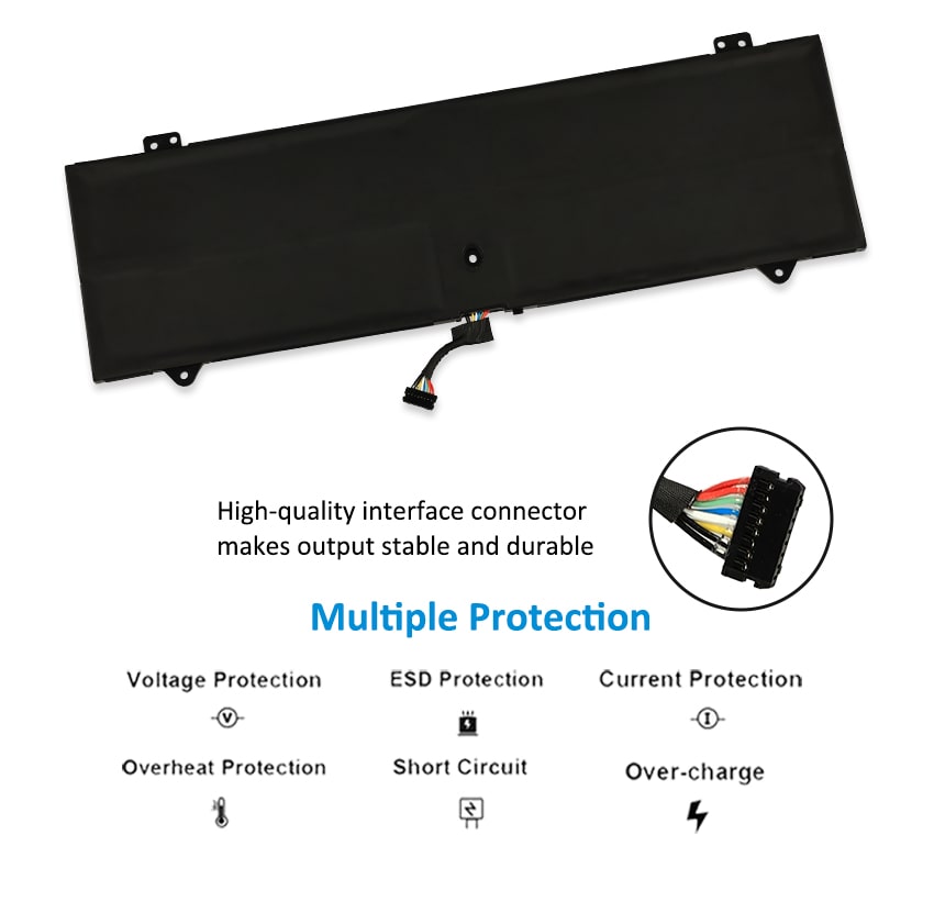 L19L4PDC Laptop Battery for Lenovo Yoga, 15.36V 71Wh, showing black segments and screw hole markings