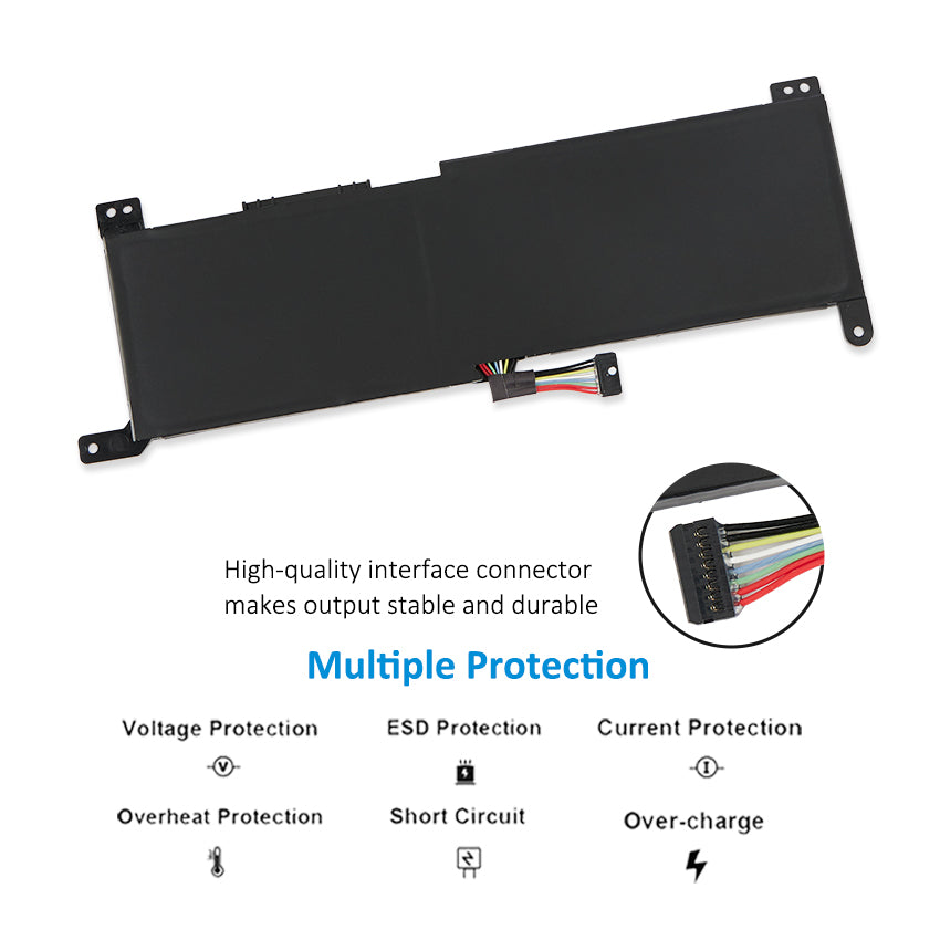 L19M2PF0 Replacement Laptop Battery for Lenovo, , side profile highlighting the slim form factor.