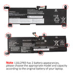 L19M2PF0 Replacement Laptop Battery for Lenovo, , top view of the battery showing screw holes and safety labels.