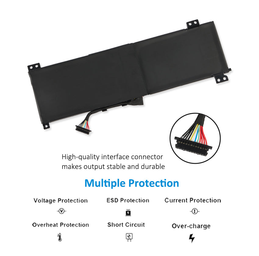 L20M3PC2 Replacement Laptop Battery for Lenovo, 3910mAh, side profile highlighting the slim form factor.