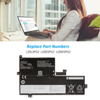 L20L3PG2 Laptop Battery for Lenovo IdeaPad, 42Wh, showing internal unit with labels and connector