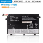 L17M3P52 Notebook Battery Replacement for Lenovo ThinkPad, 11.1V 45Wh 4120mAh, Black battery with screwdriver.