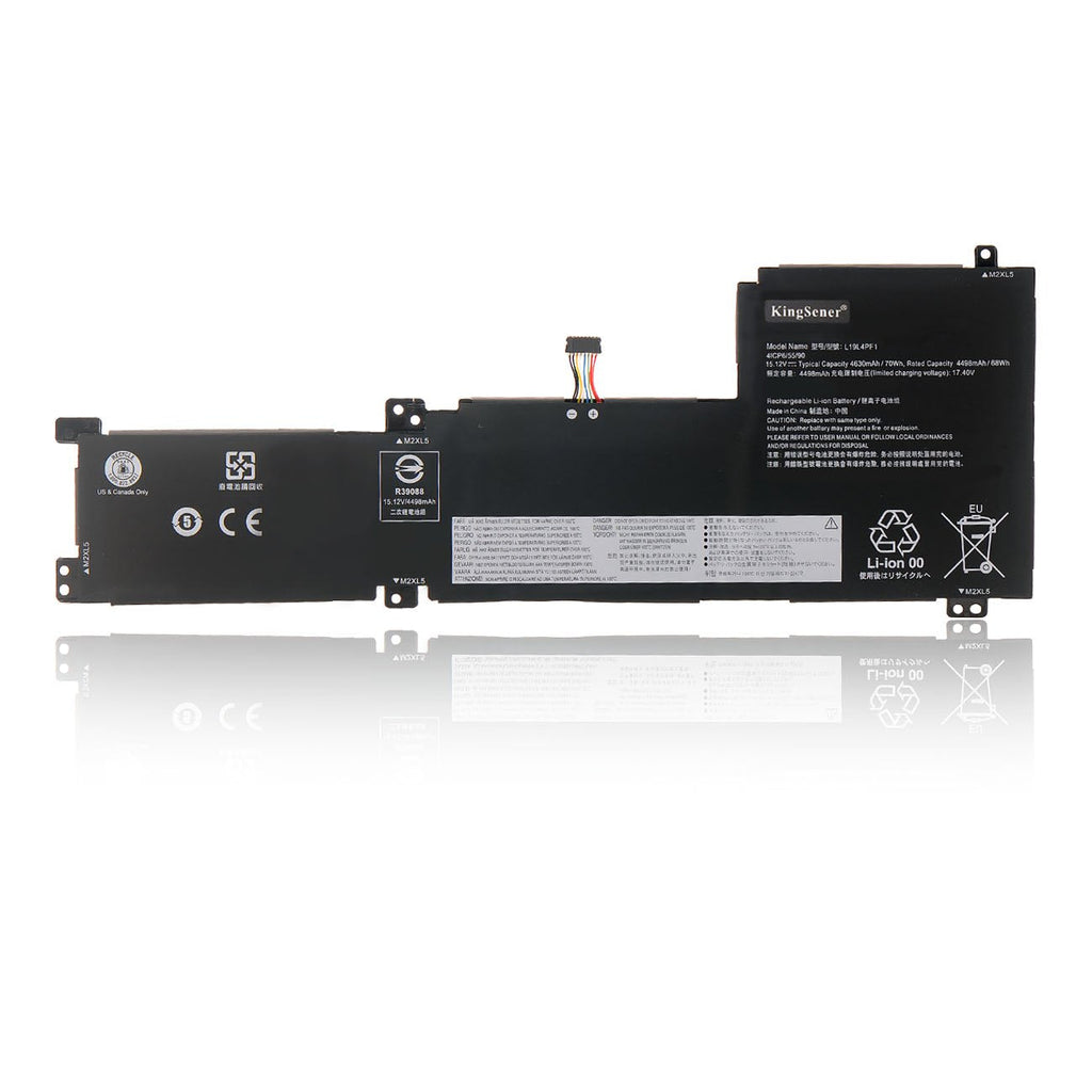 L19C4PF1 Laptop Battery for Lenovo, 15.2V 70Wh, front view of the long internal battery pack