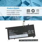 L19L3PDA Replacement Laptop Battery for Lenovo, 3907mAh, side profile highlighting the slim form factor.
