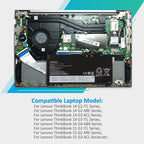 L19L3PDA Replacement Laptop Battery for Lenovo, 3907mAh, perspective view of the battery casing and mounting tabs.
