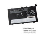 00HW001 rechargeable Li-polymer battery for Lenovo ThinkPad, 56Wh capacity, showing mounting points and multilingual safety labels.