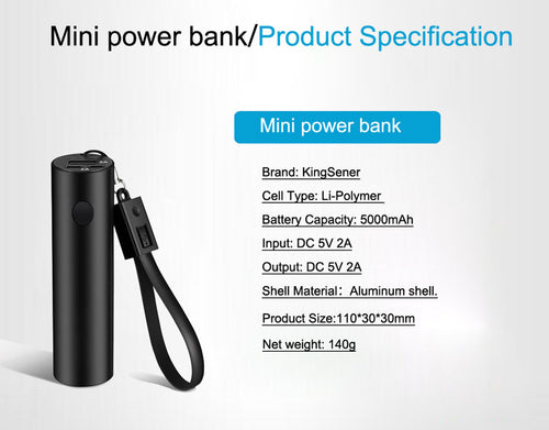 Multifunktions-Taschenlampe 5000 mAh Tragbares Ladegerät Mini Power Bank 18650 Externer Akku Für Xiaomi Samsung Galaxy S9 iPhone X
